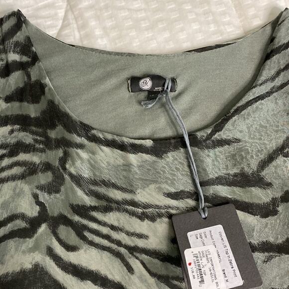 NWT M Made in Italy Silk Woven Long Sleeve Zebra Print Size is S   see Video!!! - Picture 15 of 16